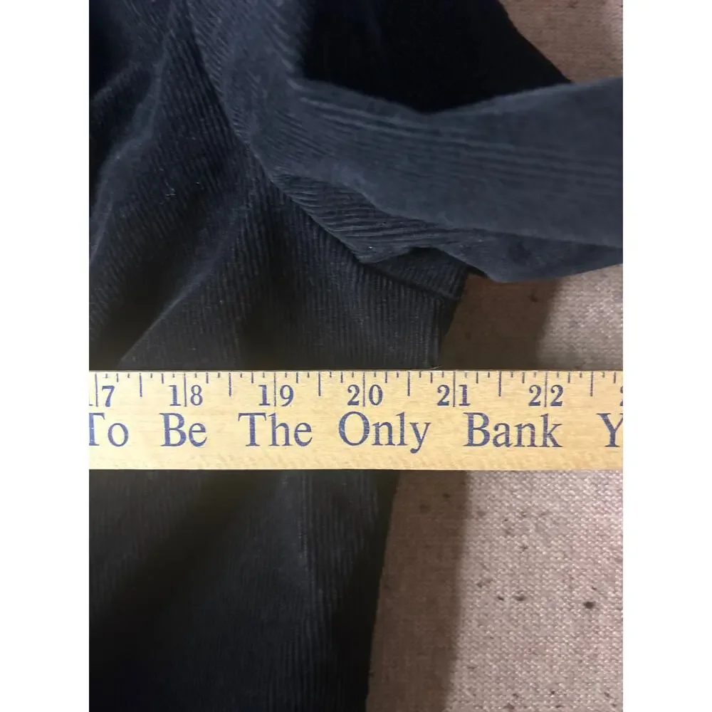 St Johns Bay Black Corduroy Stretch Fitted Blazer Gingham Trim XL Women's - Picture 5 of 9